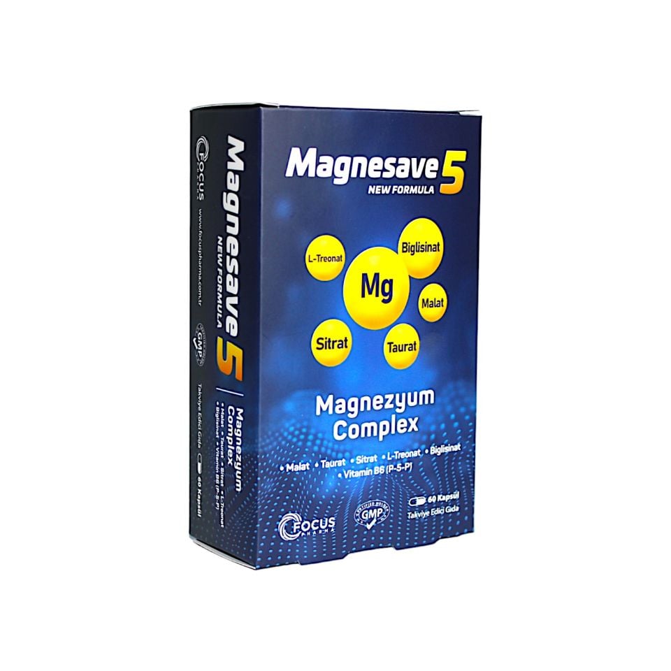 Magnesave 5 New Formula Magnezyum Complex 60 Kapsül