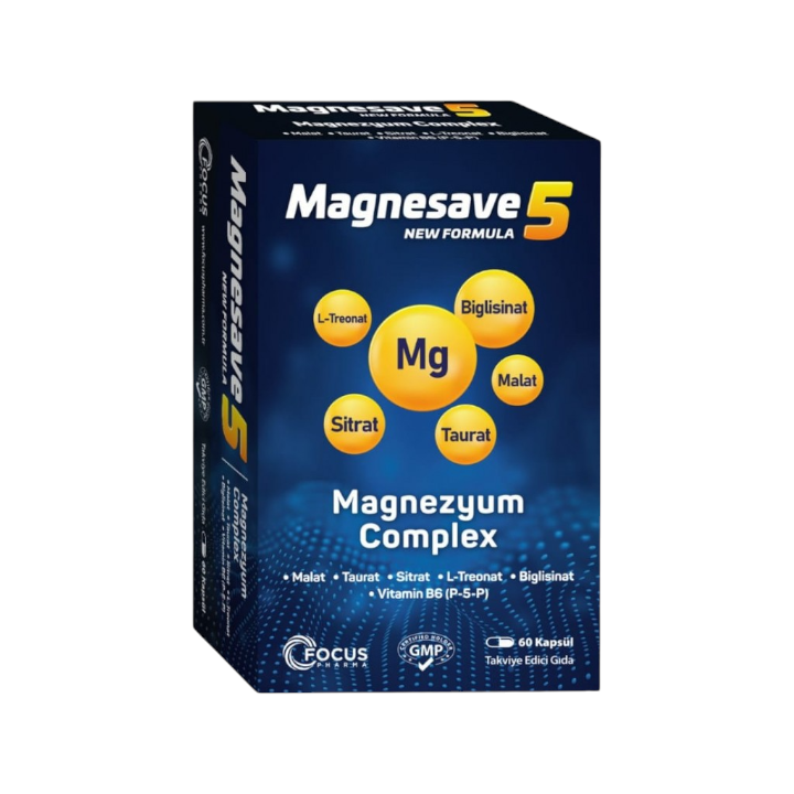 Magnesave 5 Magnezyum Complex 60 Kapsül