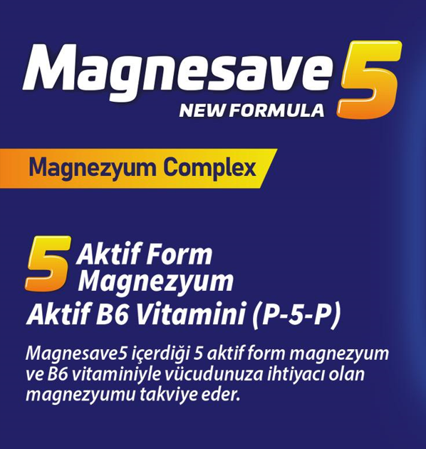 Magnesave 5 New Formula Magnezyum Complex 60 Kapsül