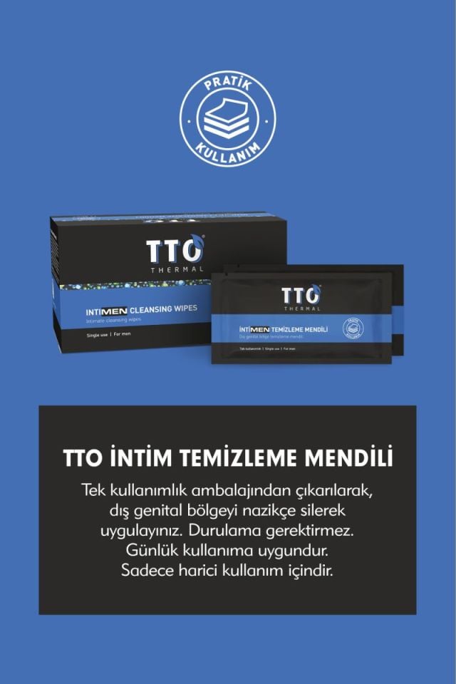 TTO Thermal İntiMEN Temizleme Mendili 12 Adet (Erkek)