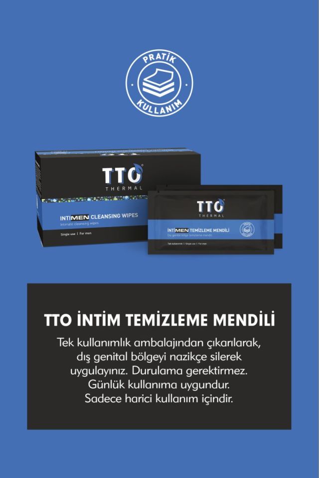 TTO Thermal İntiMEN Temizleme Mendili 12 Adet (Erkek)