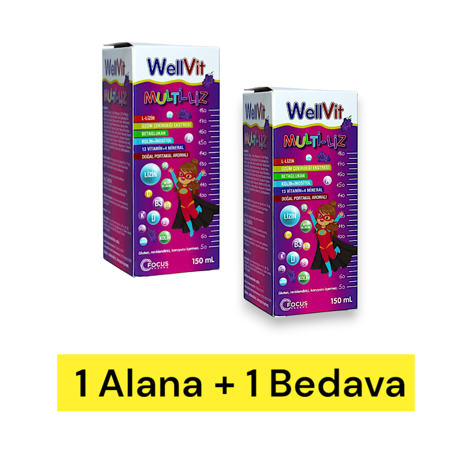 Wellvit Multi-liz Şurup 150 ml - 1 ALANA 1 BEDAVA