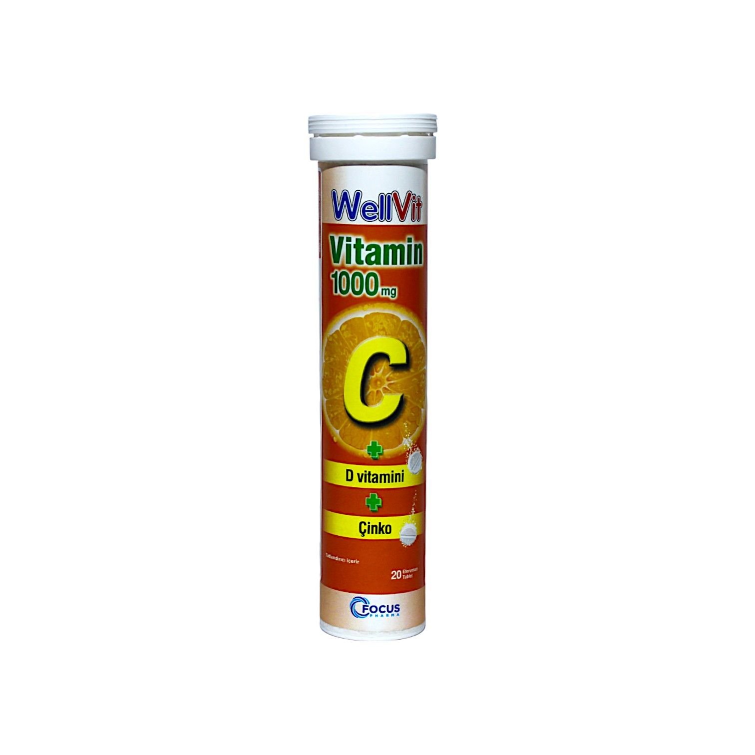Wellvit 1000 mg C Vitamini 20 Efervesan Tablet