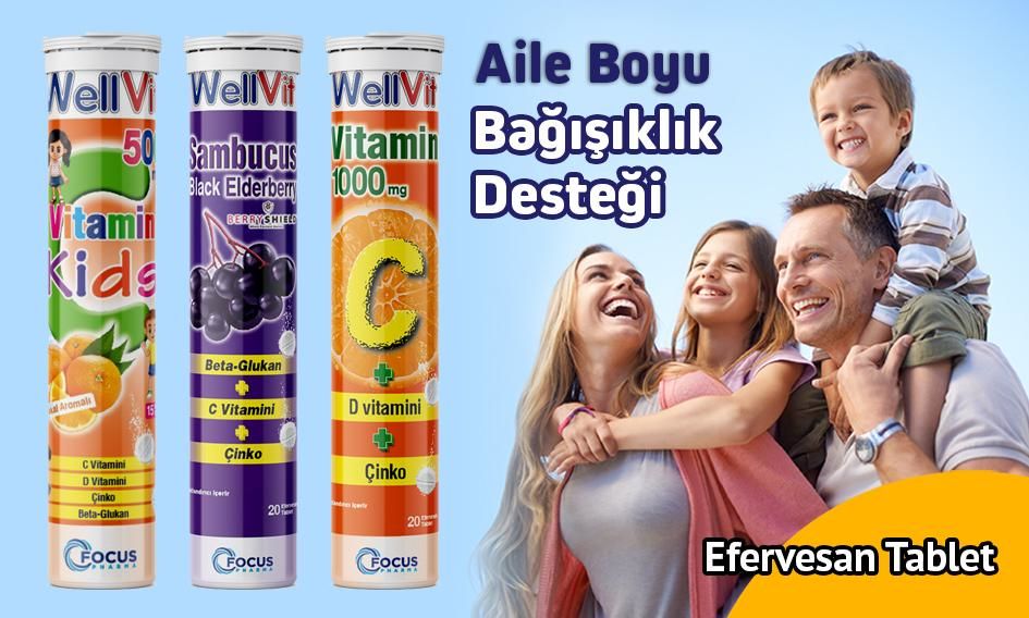 Wellvit Kids 500 mg C Vitamini 20 Efervesan Tablet