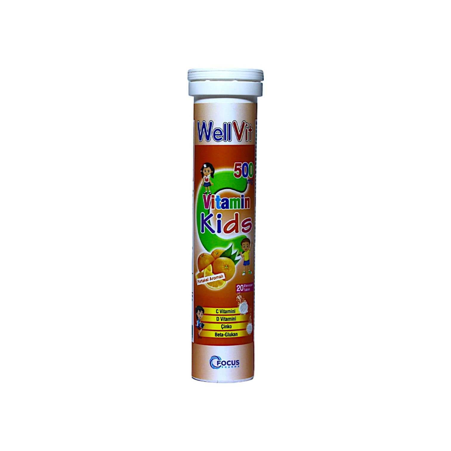 Wellvit Kids 500 mg C Vitamini 20 Efervesan Tablet