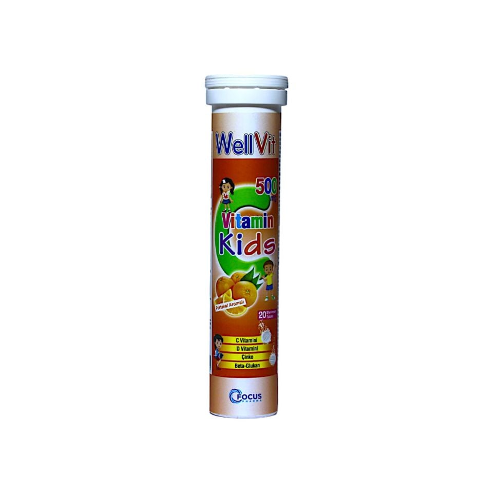 Wellvit Kids 500 mg C Vitamini 20 Efervesan Tablet