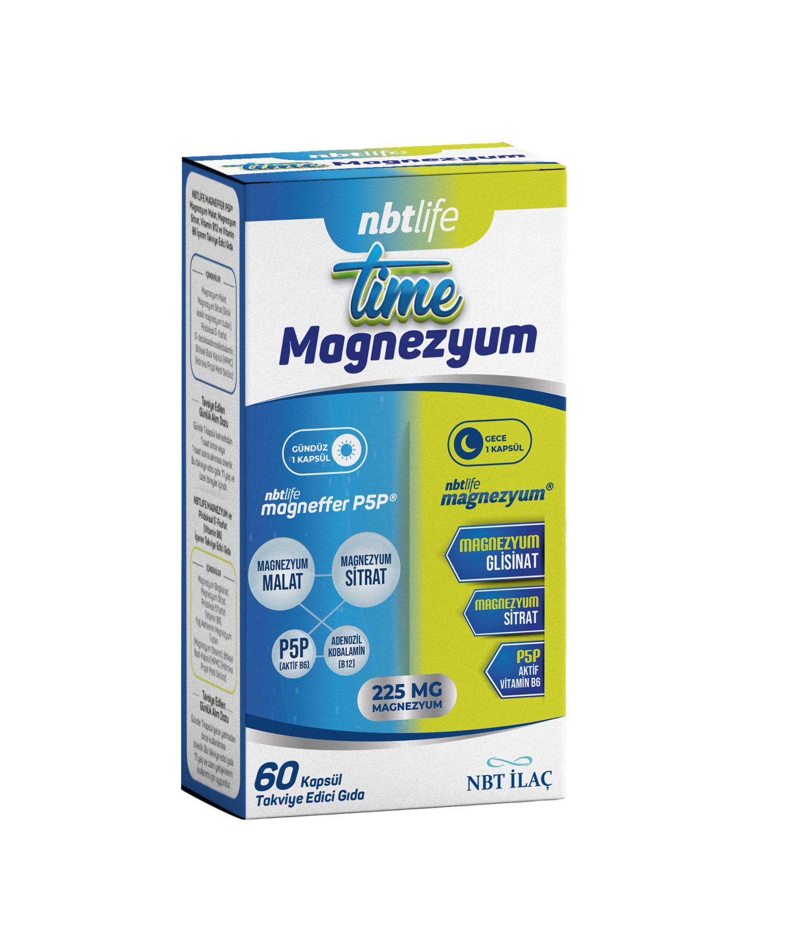 NBT Time Magnezyum Kompleks Gündüz-Gece 60 Kapsül