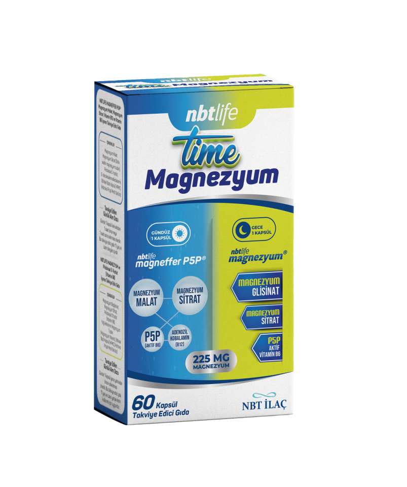 NBT Time Magnezyum Kompleks Gündüz-Gece 60 Kapsül