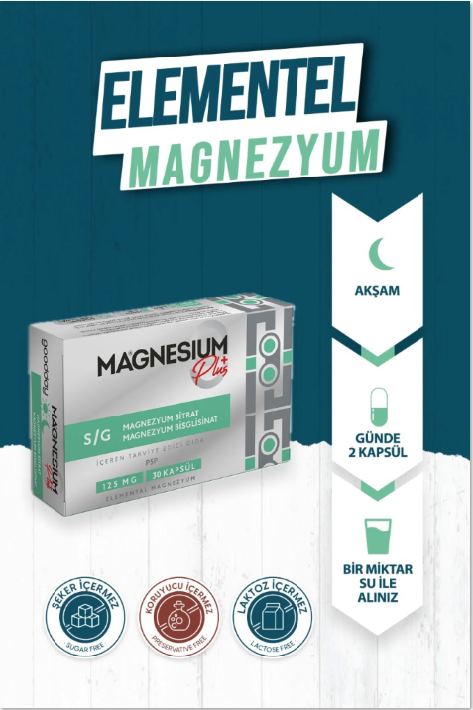 Goodday Magnesium +Plus Magnezyum Sitrat+Bisglisinat 30 Tablet