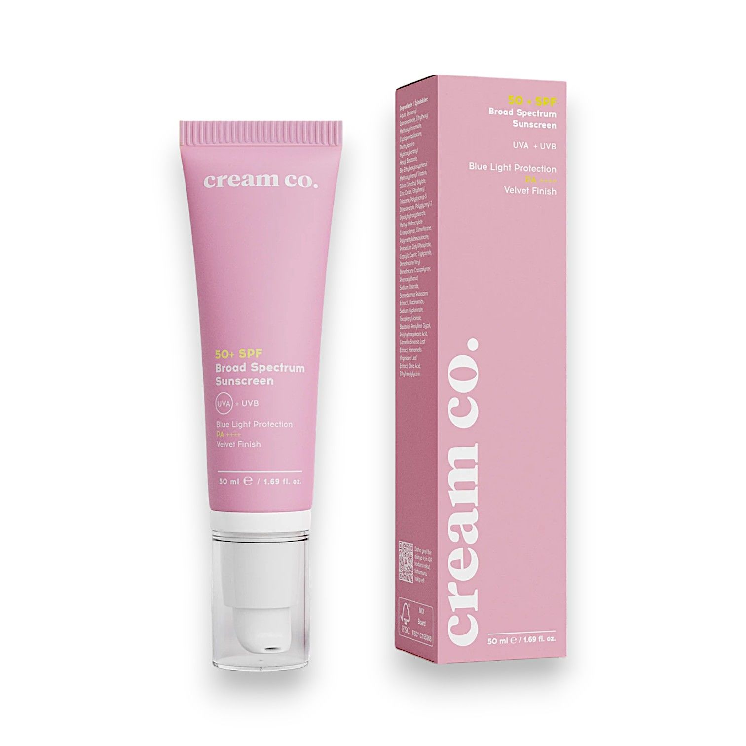 Cream Co. Broad Spectrum Sunscreen Spf50+ 50 ml