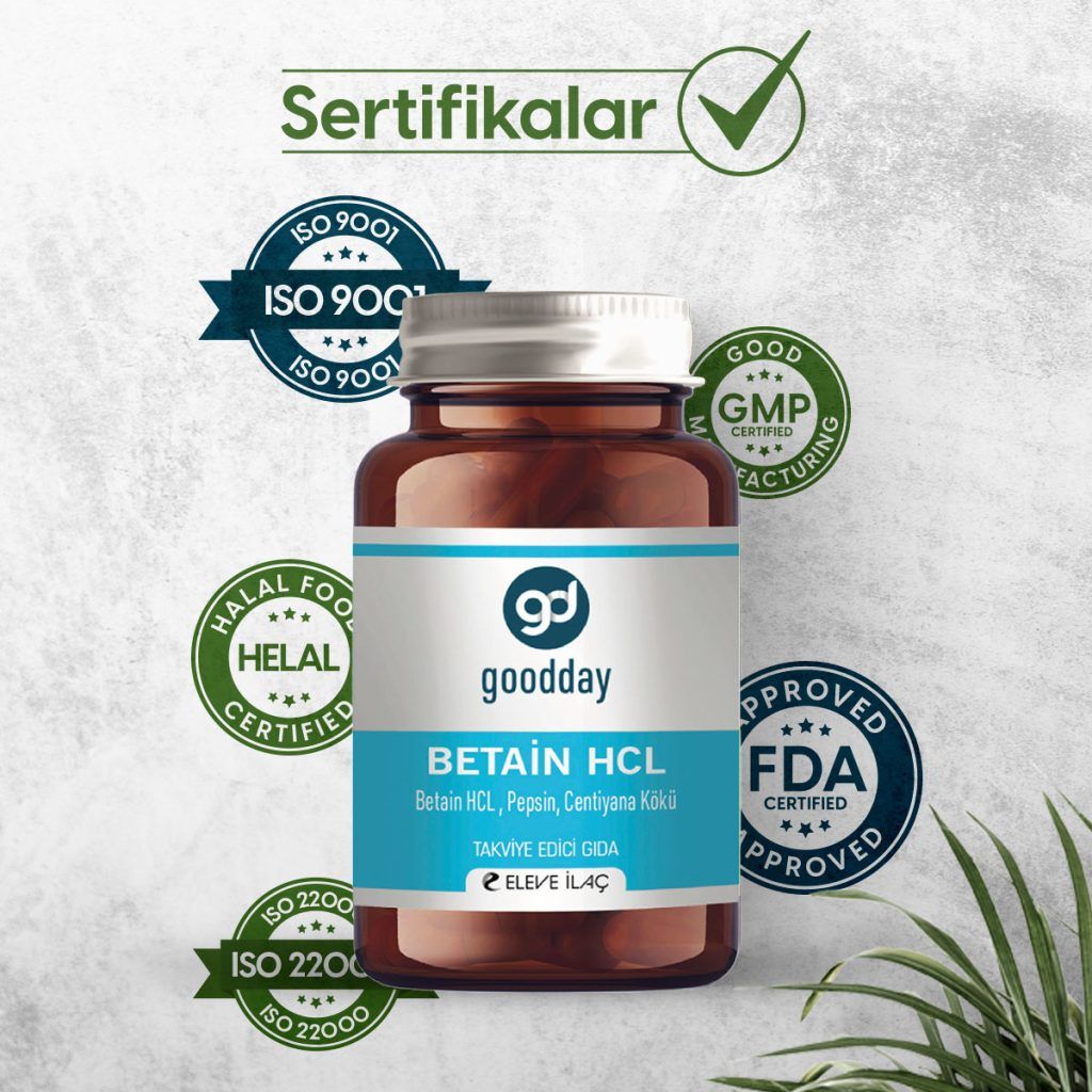 Goodday Betain HCL Pepsin 60 Kapsül (SKT: 09/2026)