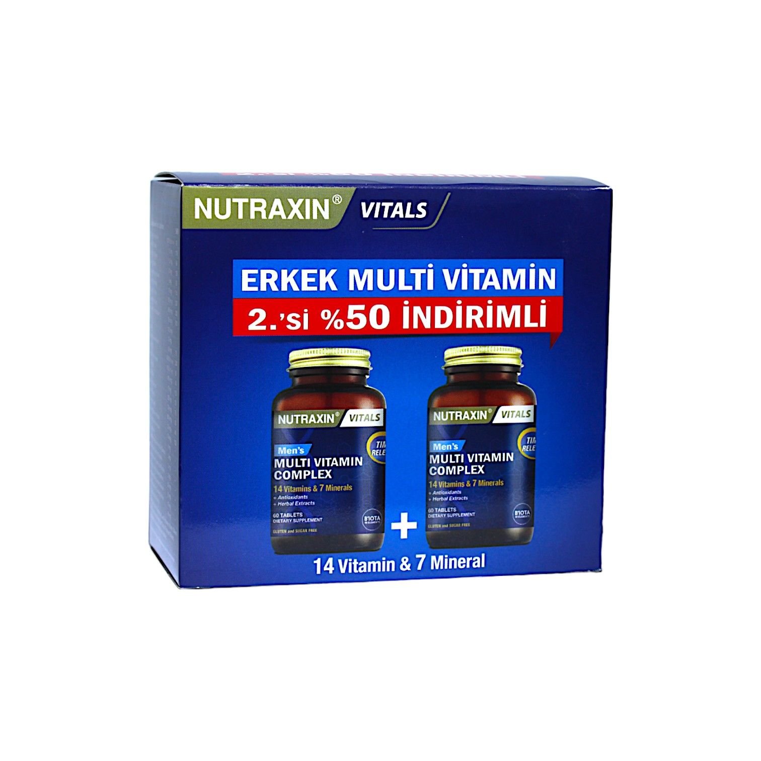 Nutraxin Men's Multi Vitamin Complex 60 Tablet 2.si %50 İndirimli (Erkek)