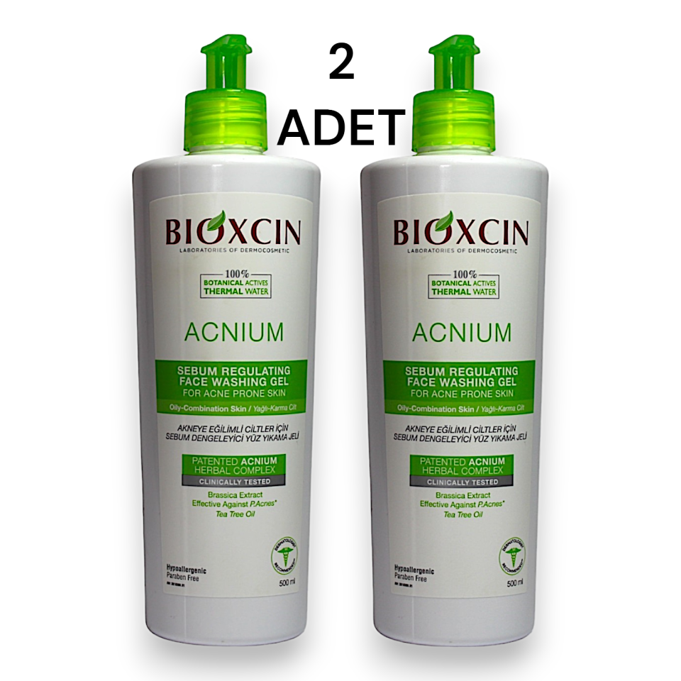 Bioxcin Acnium Sebum Dengeleyici Yüz Yıkama Jeli 500 mL 1 ALANA 1 BEDAVA