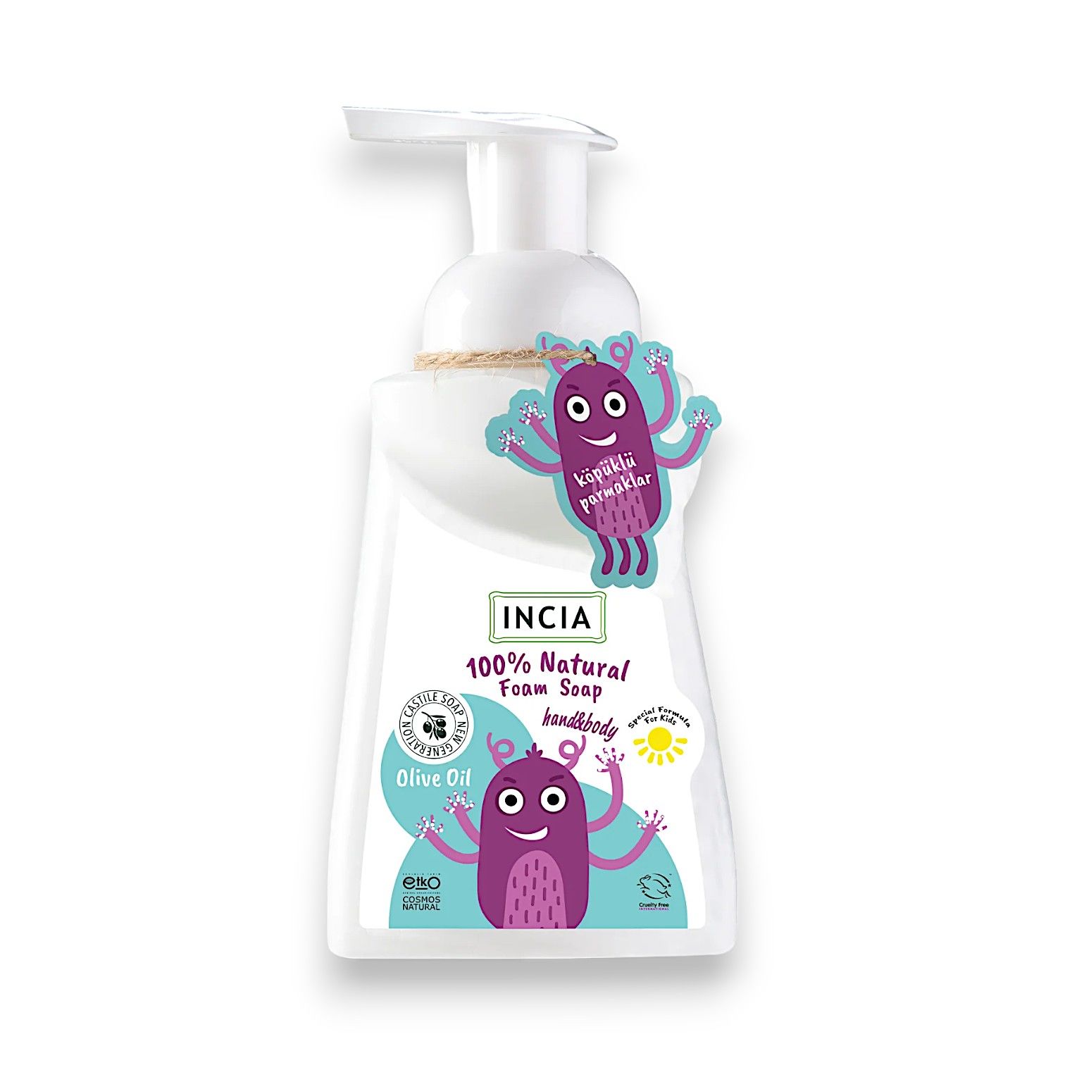 Incia Çocuklar İçin Zeytinyağlı Doğal Köpük Sabun 200 ml