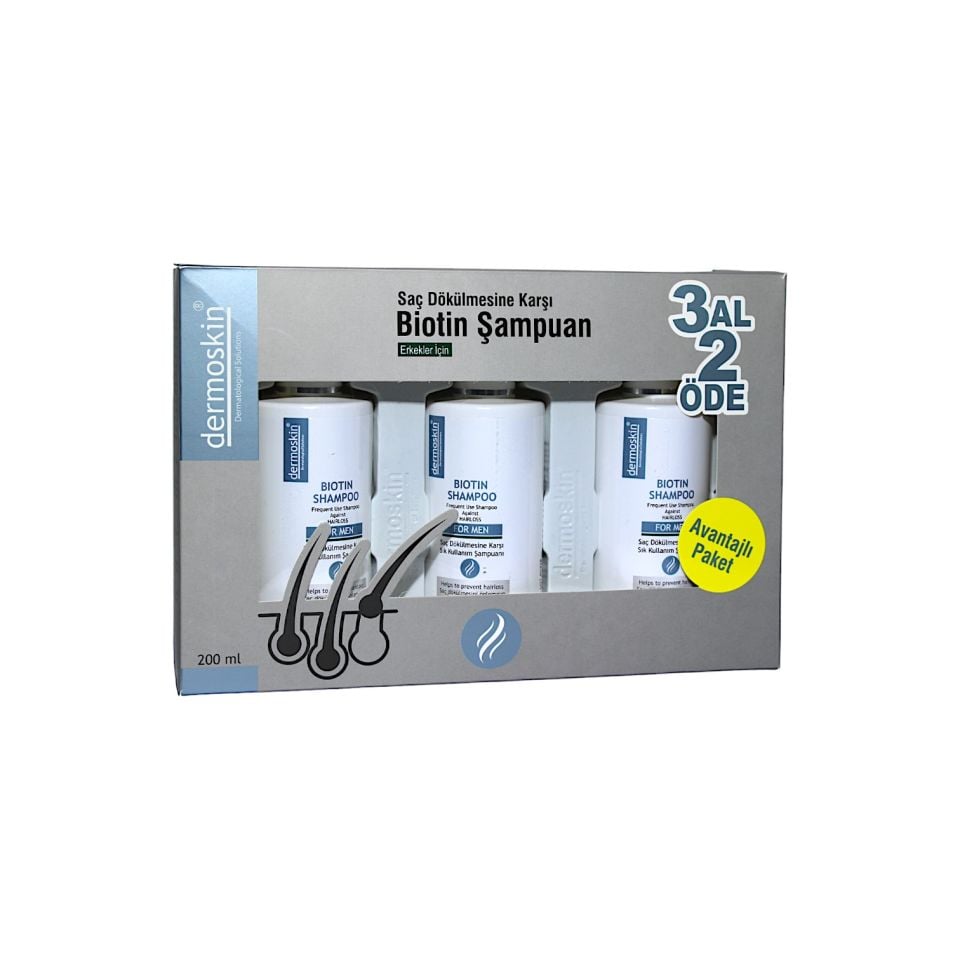 Dermoskin Biotin Şampuan (Erkek) 200 mL 3 Al 2 Öde