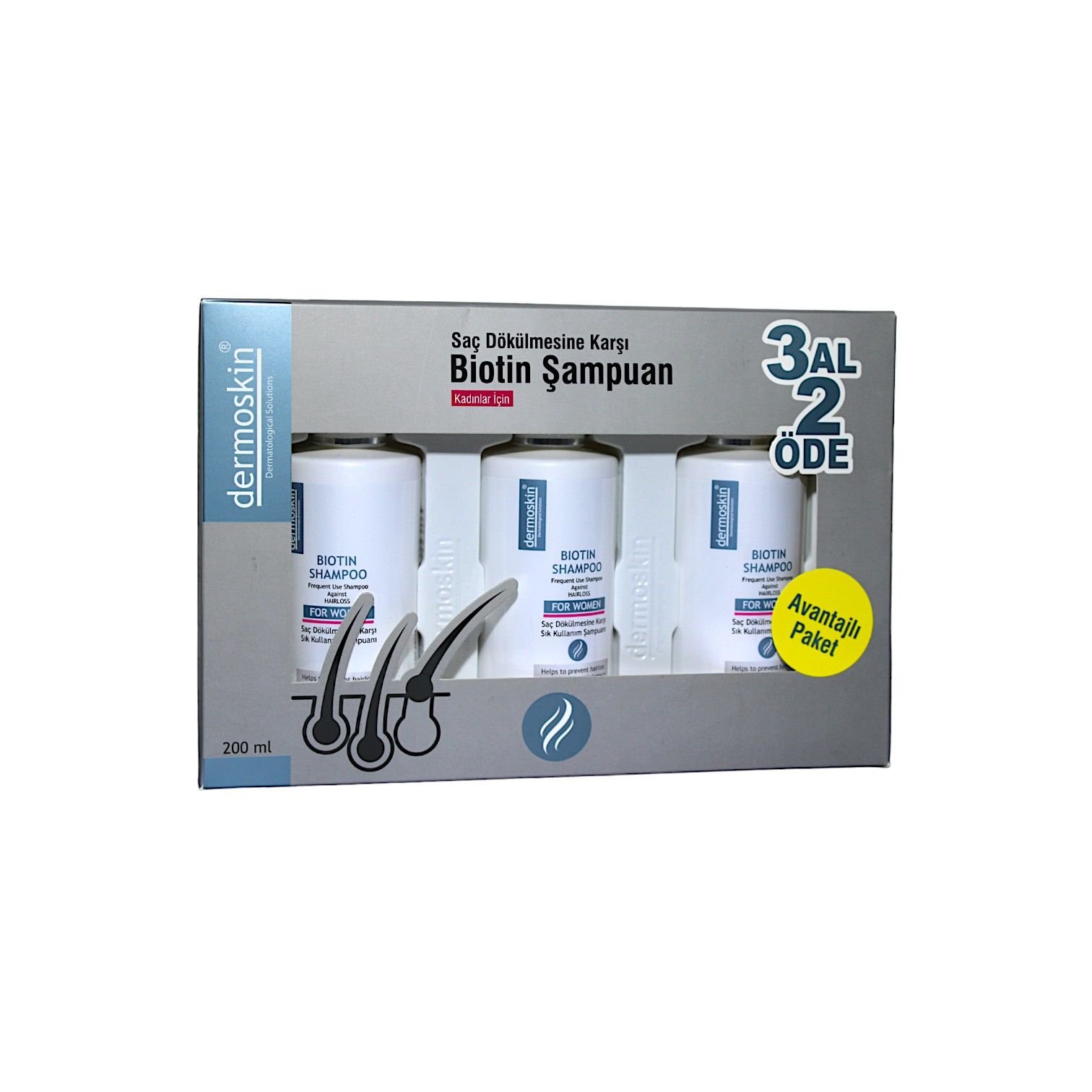 Dermoskin Biotin Şampuan (Kadın) 200 mL 3 Al 2 Öde
