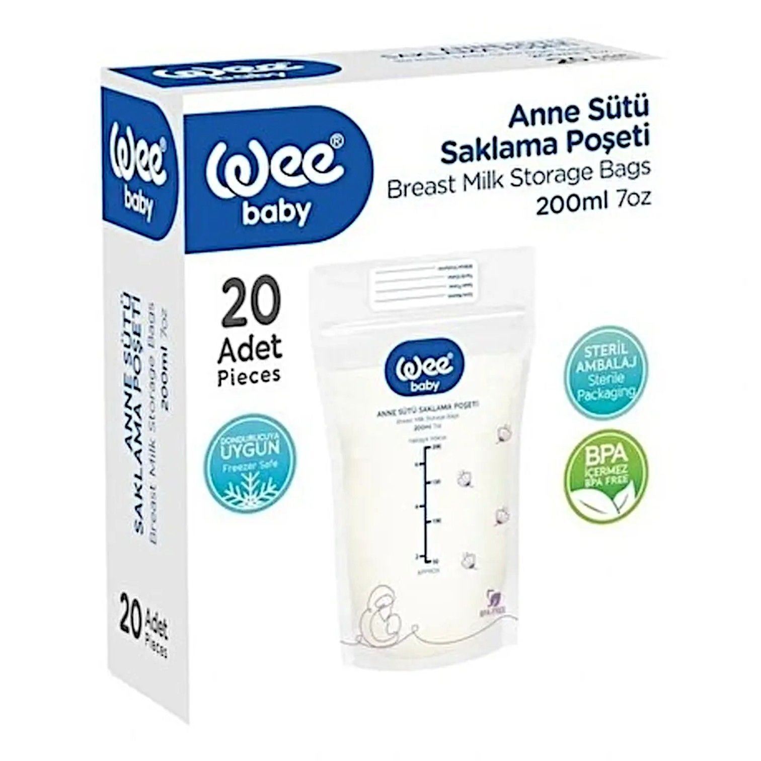 Wee Baby Anne Sütü Saklama Poşeti 20'li