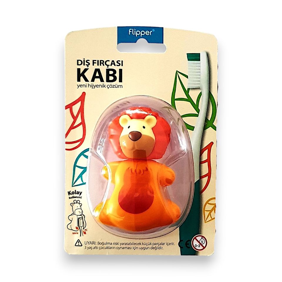 Flipper Hijyenik Diş Fırçası Saklama Kabı - Aslan