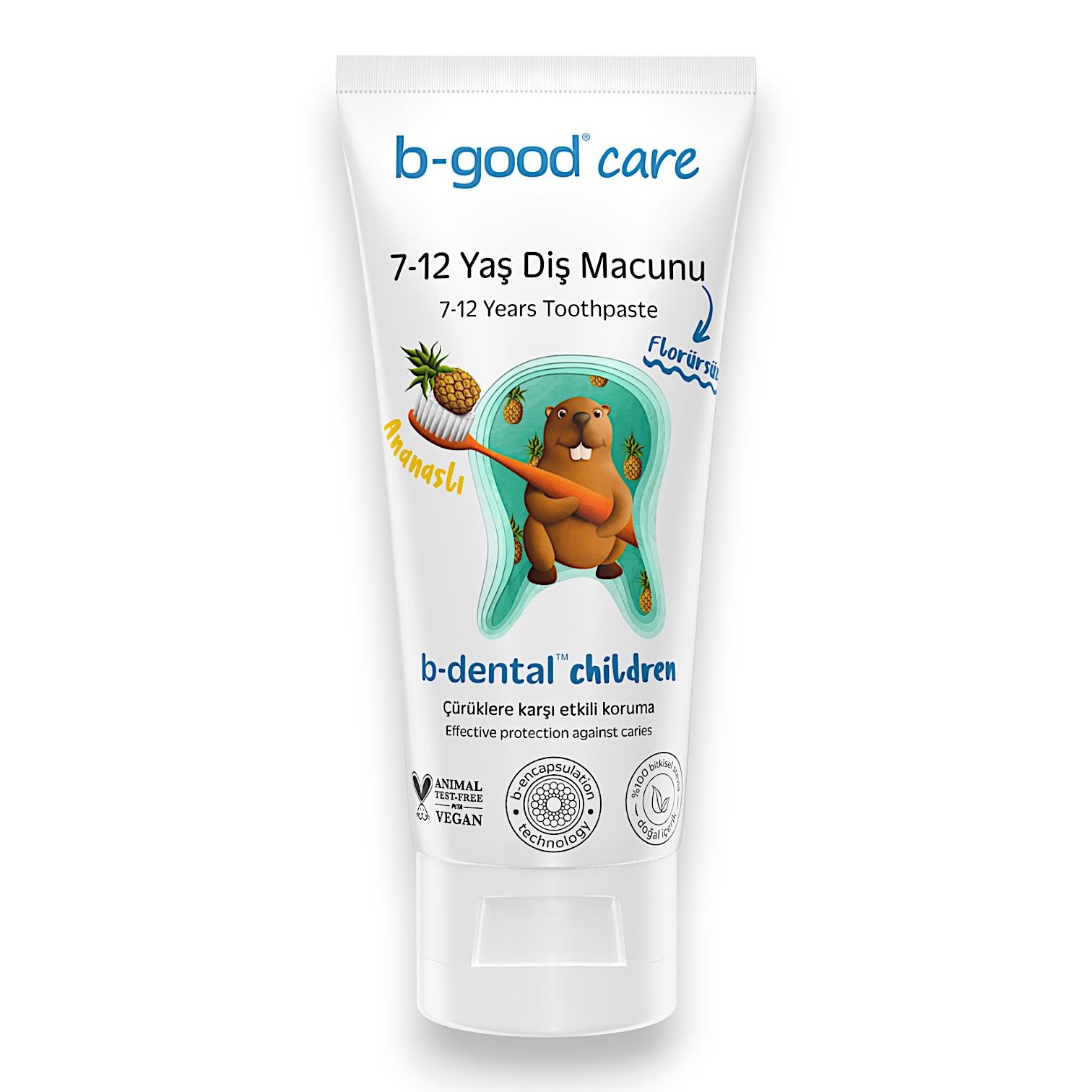 B-good 7-12 Yaş Çocuk Diş Macunu Florürsüz Ananas 50 ml