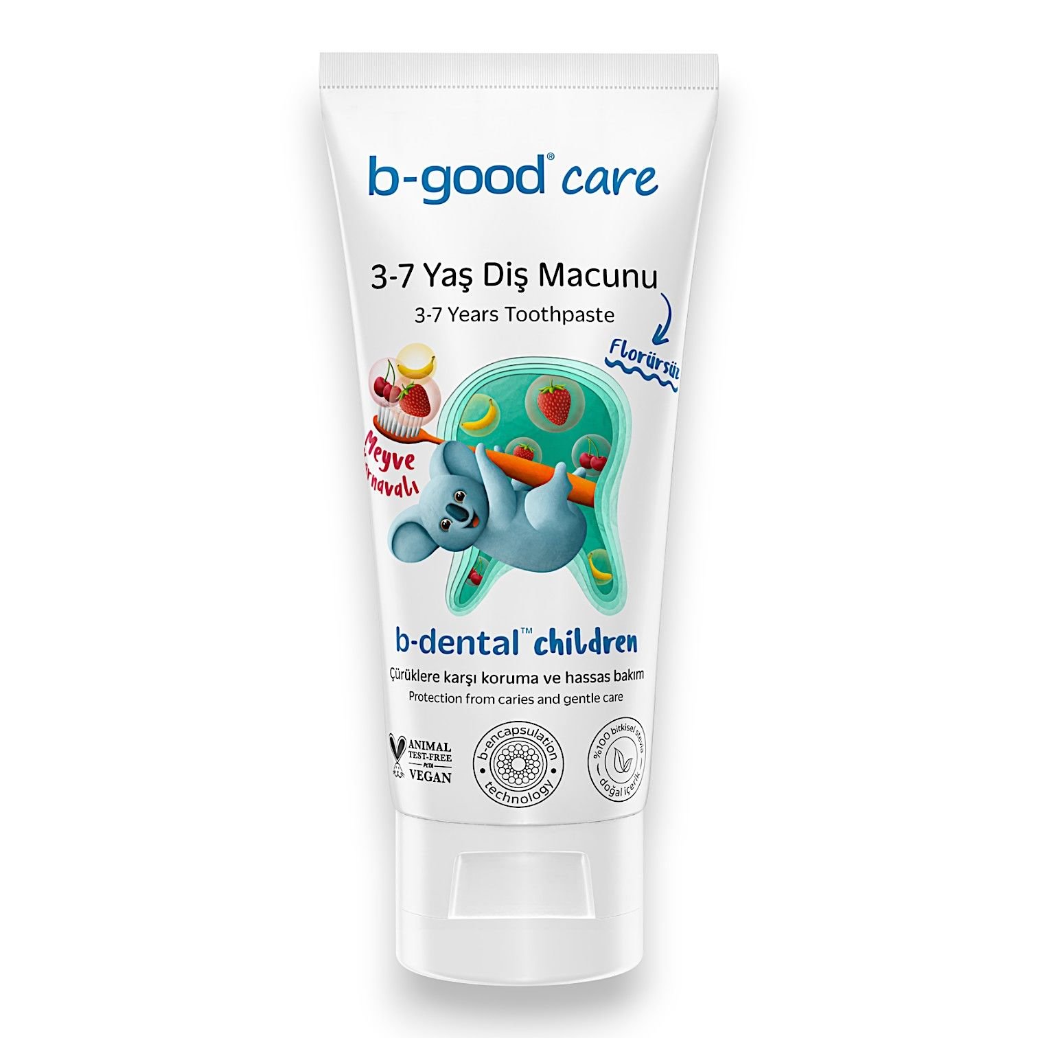 B-good 3-7 Yaş Çocuk Diş Macunu Florürsüz Meyve Karnavalı 50 ml