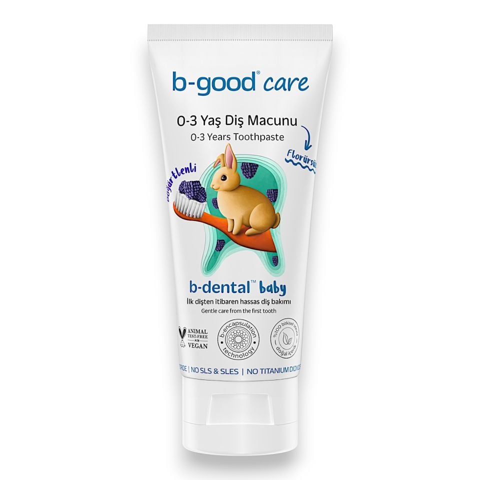 B-good 0-3 Yaş Bebek Diş Macunu Florürsüz Böğürtlenli 50 ml