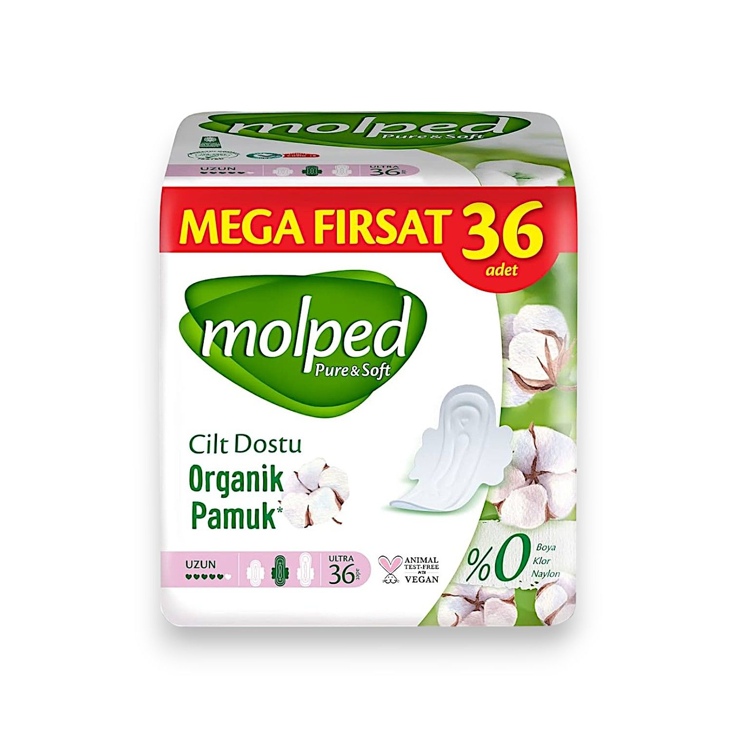 Molped Pure&Soft Hijyenik Ped Uzun Mega Fırsat 36'lı