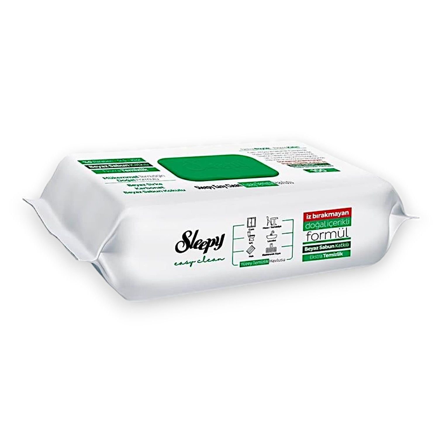 Sleepy Easy Clean Yüzey Temizlik Havlusu Beyaz Sabun Kokulu Yeşil 100'lü
