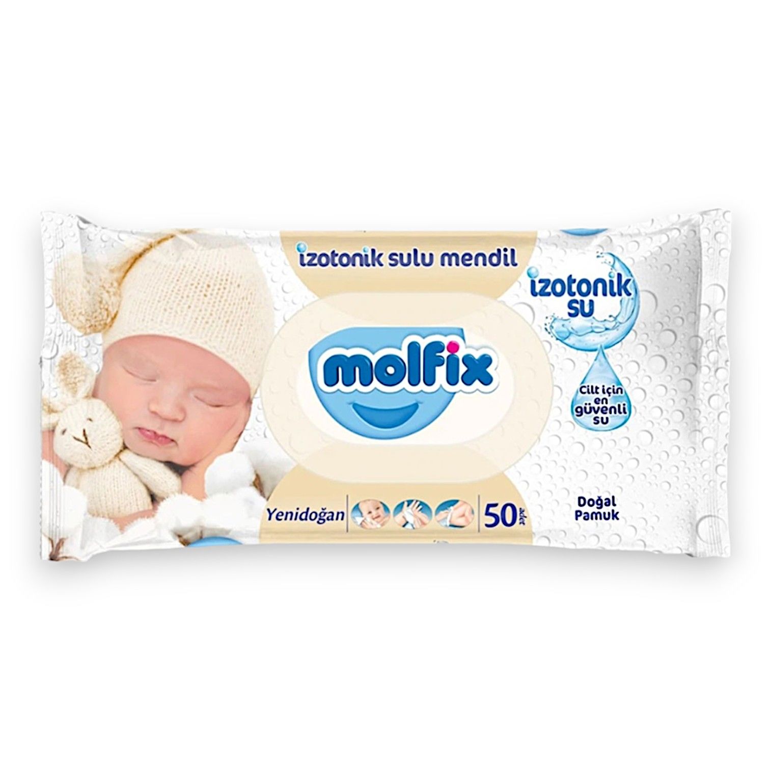 Molfix Yenidoğan İzotonik Sulu Islak Mendil 50'li