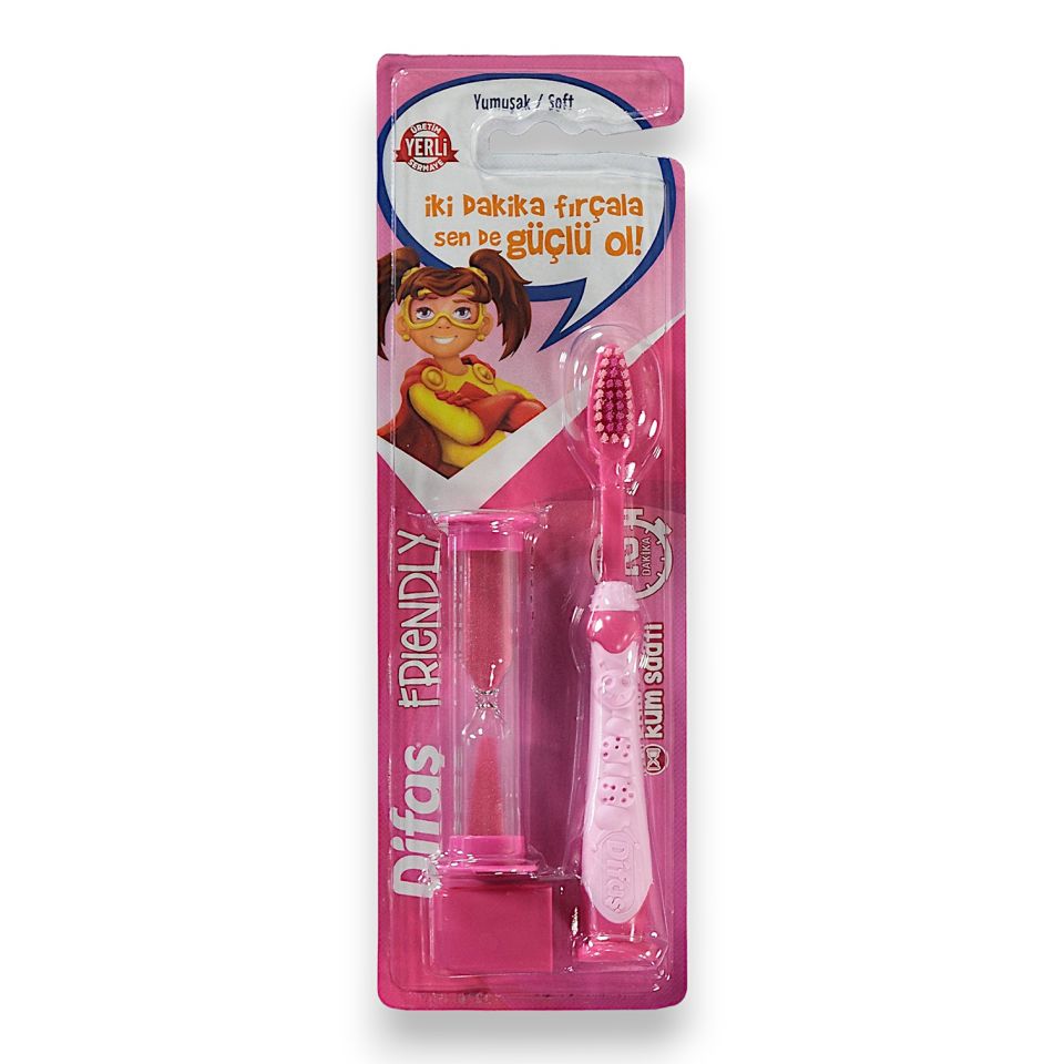 Difaş Friendly Çocuk Diş Fırçası Yumuşak + Kum Saatli