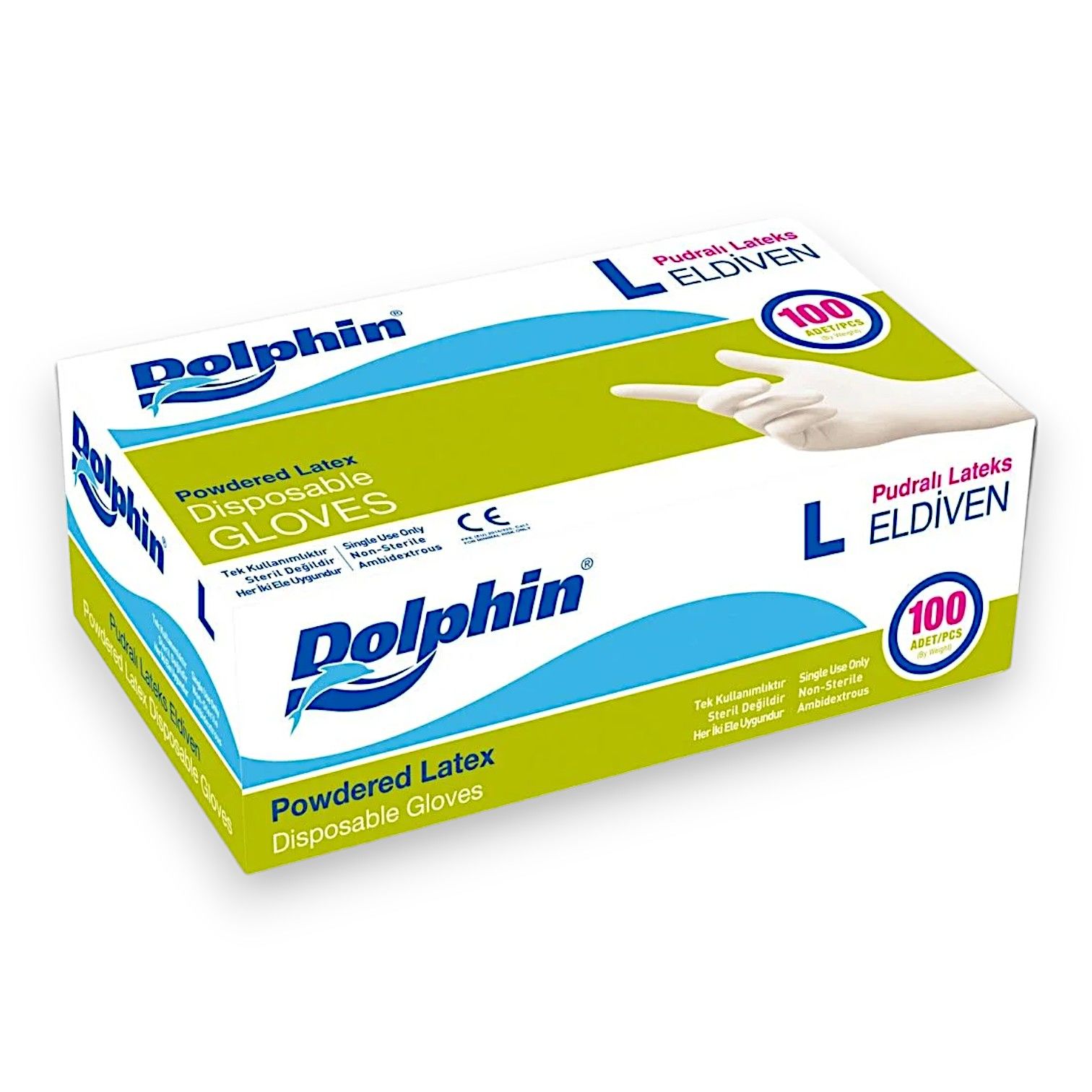 Dolphin Lateks Eldiven Pudralı Büyük Boy (L) 100'lü