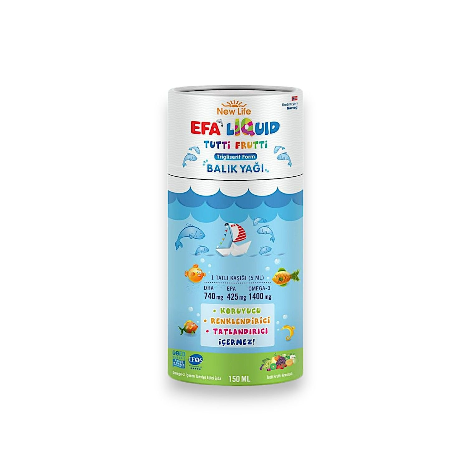 New Life EFA Liquid Tutti Frutti Balık Yağı Şurubu 150 ml