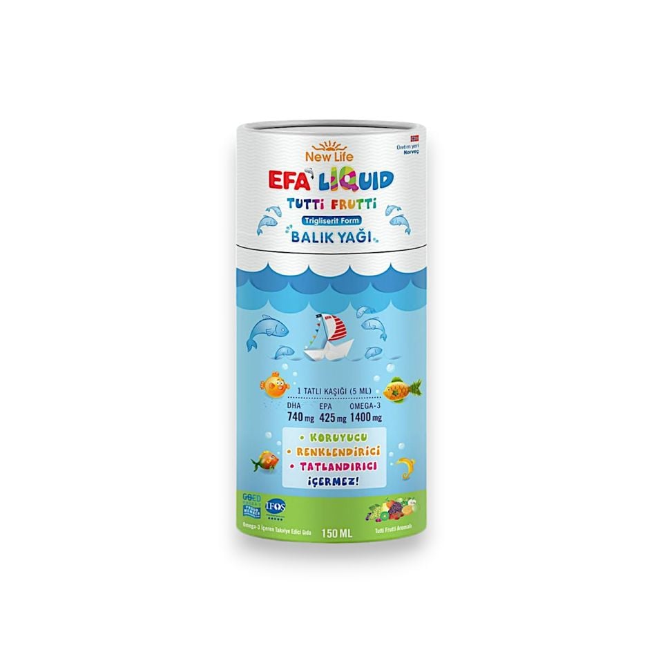 New Life EFA Liquid Tutti Frutti Balık Yağı Şurubu 150 ml