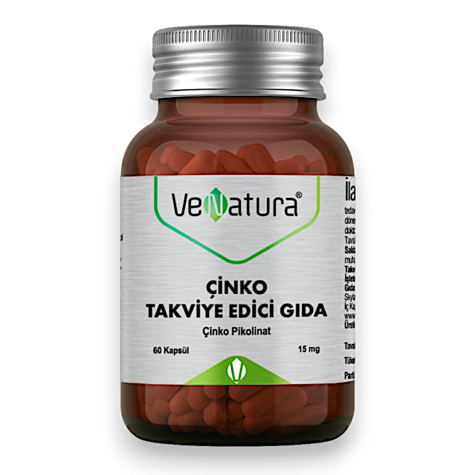 VeNatura Çinko Takviye Edici Gıda 15 mg 60 Kapsül