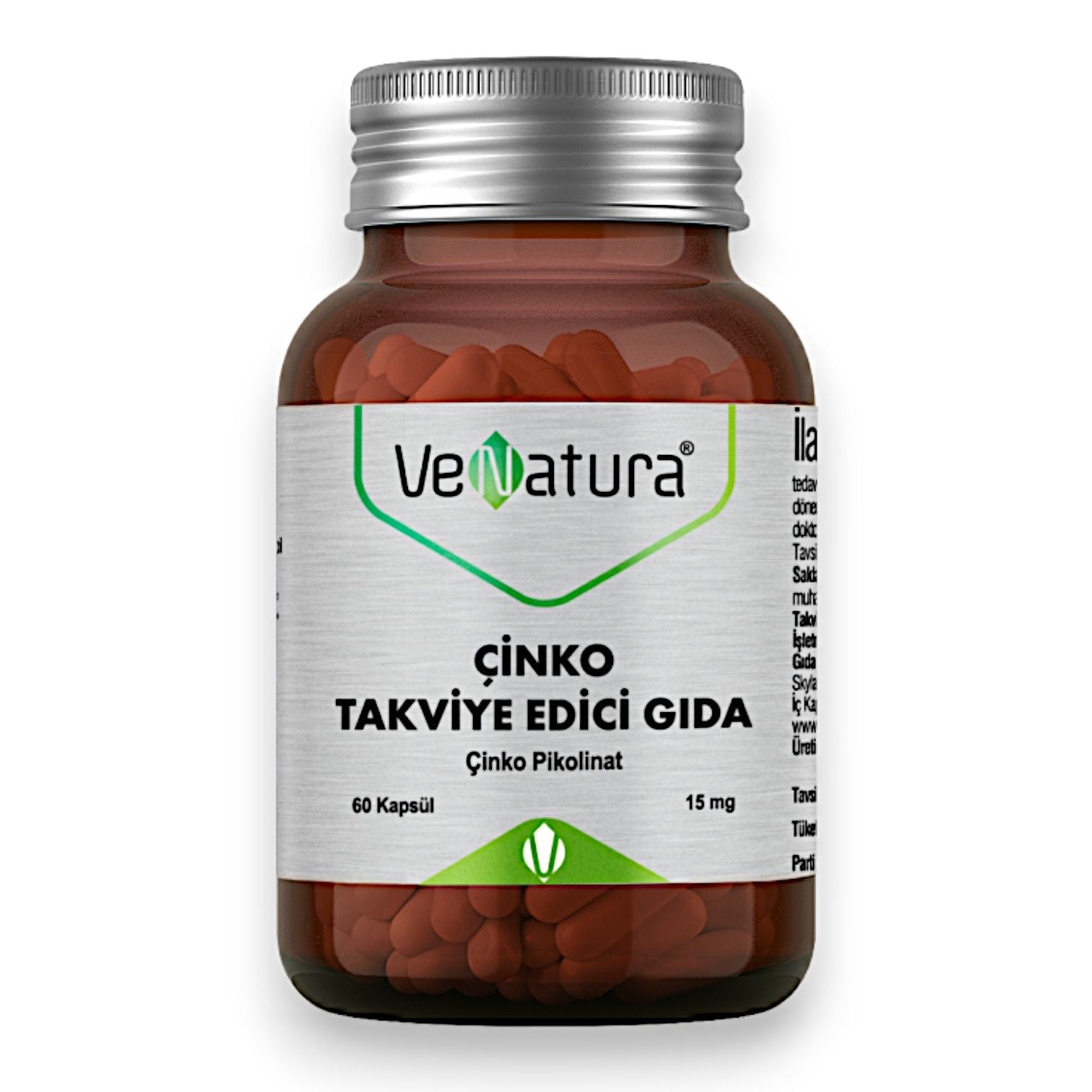 VeNatura Çinko Takviye Edici Gıda 15 mg 60 Kapsül