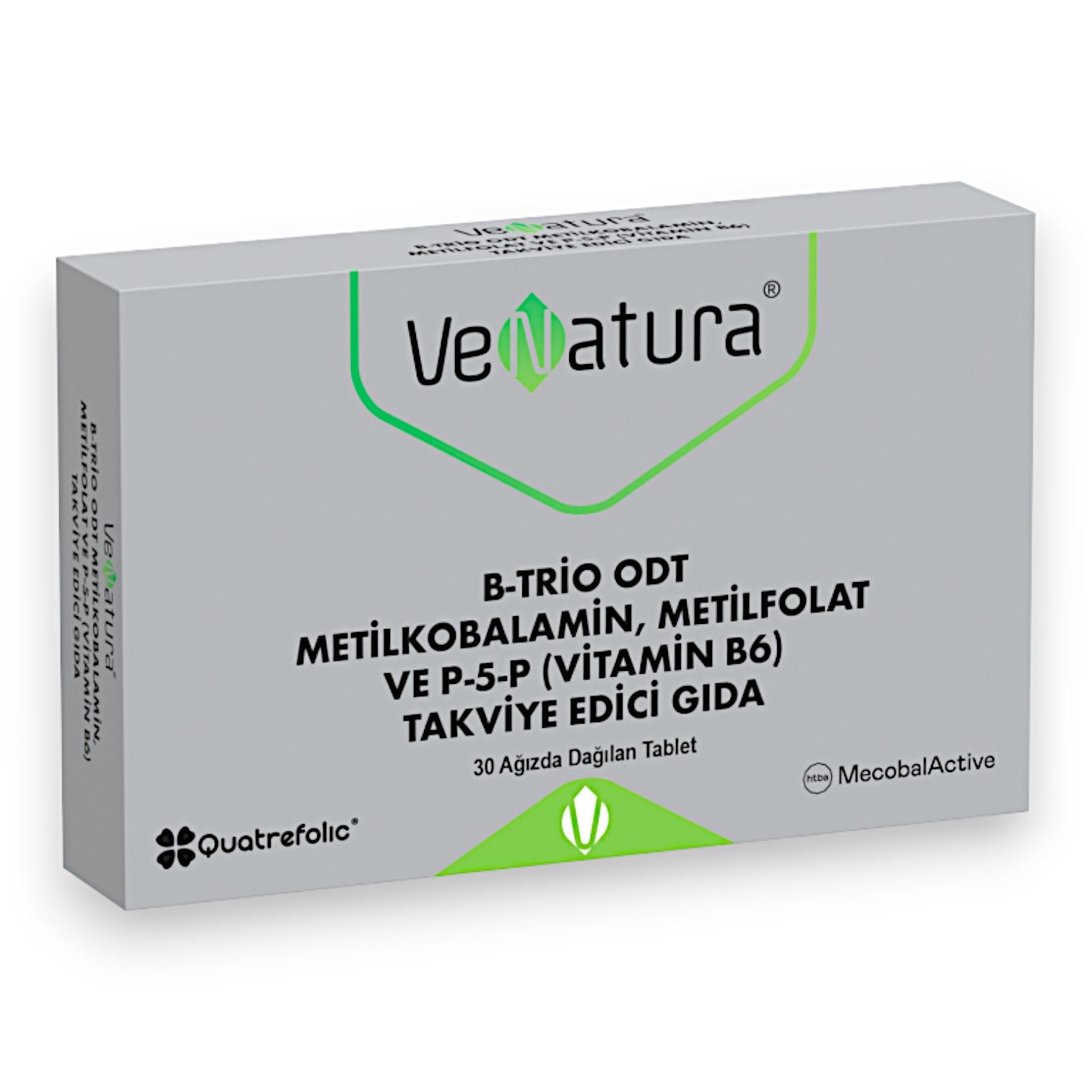 VeNatura B-Trio ODT Metilkobalamin Metil Folat ve Vitamin B6 30 Tablet