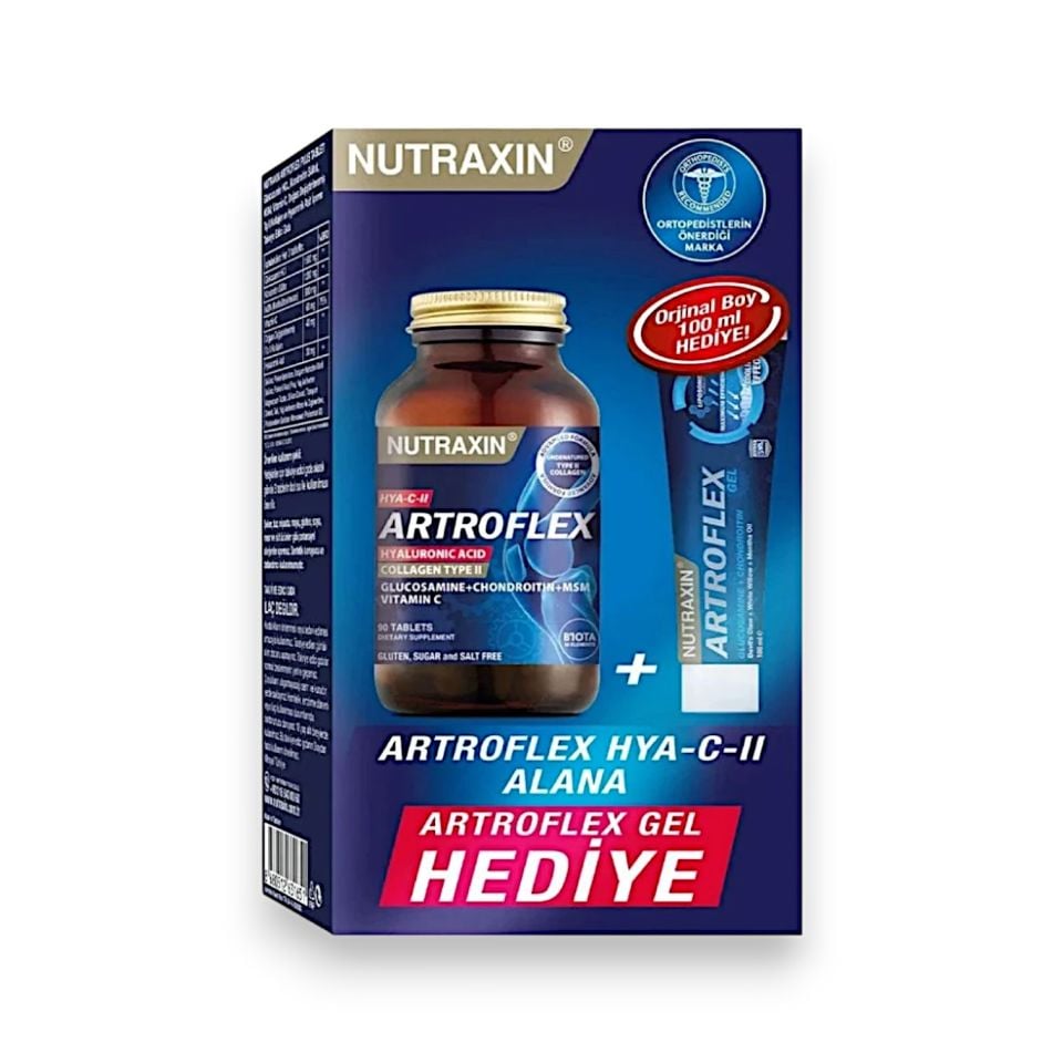 Nutraxin Artroflex Hya-C-II 90 Tablet + Extra Gel 100 ml Hediyeli