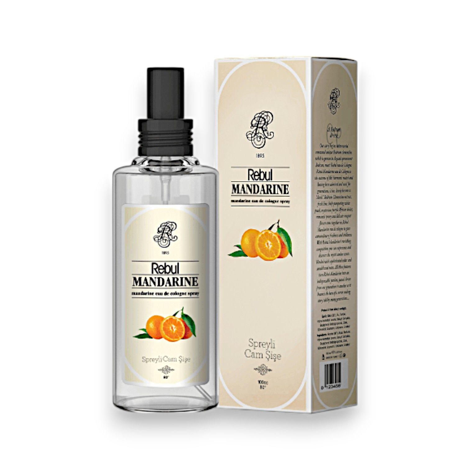 Rebul Kolonya Mandarine Sprey Cam Şişe 100 ml