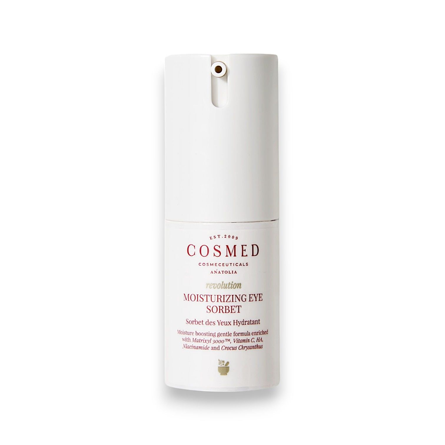Cosmed Revolution Moisturizing Eye Sorbet - C Vitamini İçeren Aydınlatıcı Etkili Su Bazlı Göz Çevresi Bakım Kremi - İlk kırışıklıklar 15 ml