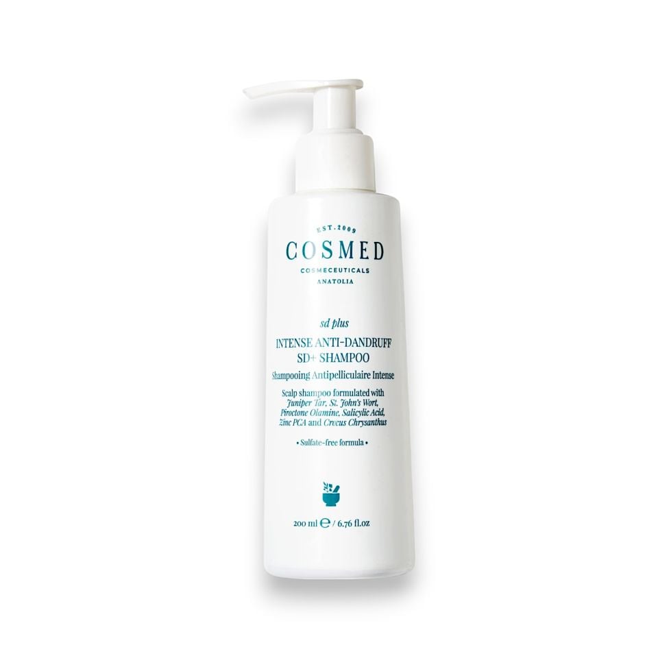 Cosmed SD Plus Intense Anti-Dandruff SD+ Shampoo - Yağlı Kepek Karşıtı Sülfatsız Şampuan - Ardıç Katranı Sarı Kantaron ve Meyan Kökü İçerikli 200 ml