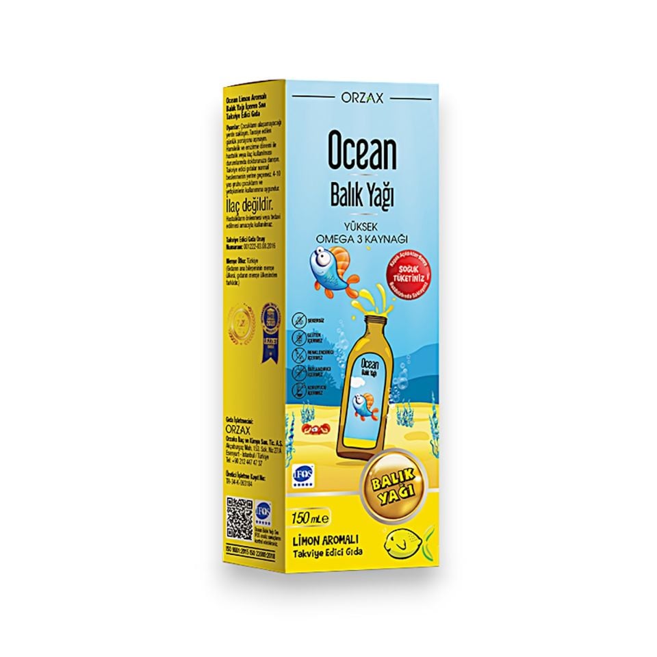 Ocean Limon Aromalı Balık Yağı Surubu 150 mL