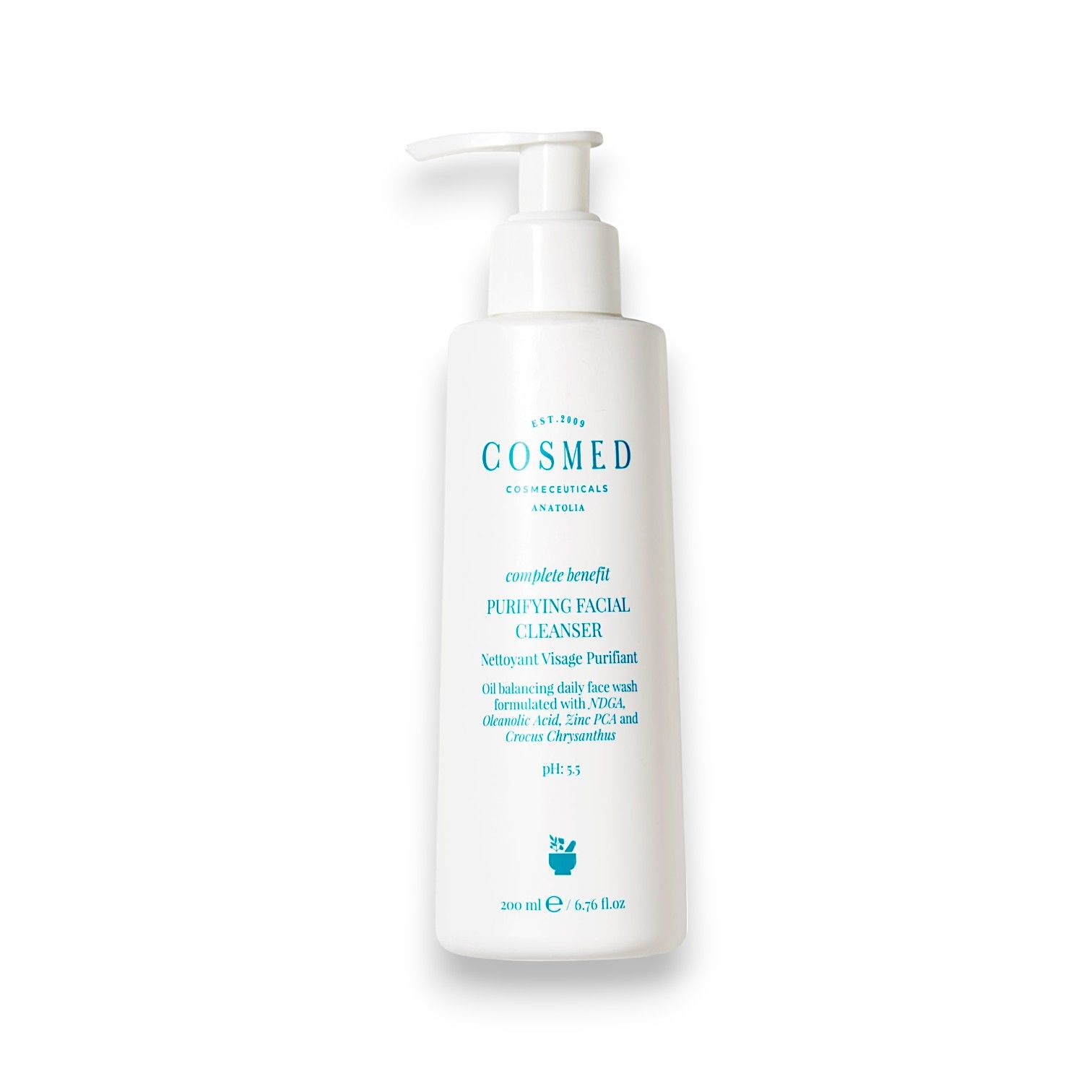 Cosmed Complete Benefit Purifying Facial Cleanser - Yağlı ve Akne Eğilimli Ciltlere Özel Arındırıcı Yüz Temizleme Jeli 200 mL