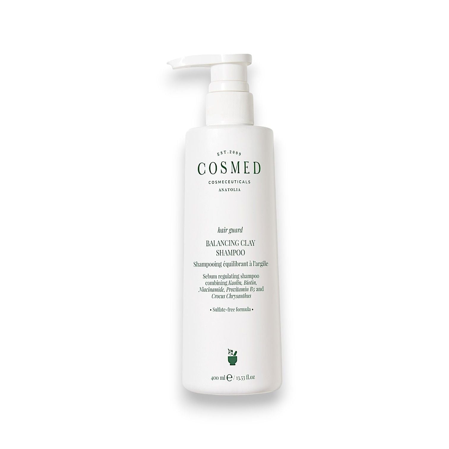 Cosmed Hair Guard Balancing Clay Shampoo - İnce Telli ve Yağlı Saçlar İçin Sülfatsız Tuzsuz Kil Şampuanı 400 mL