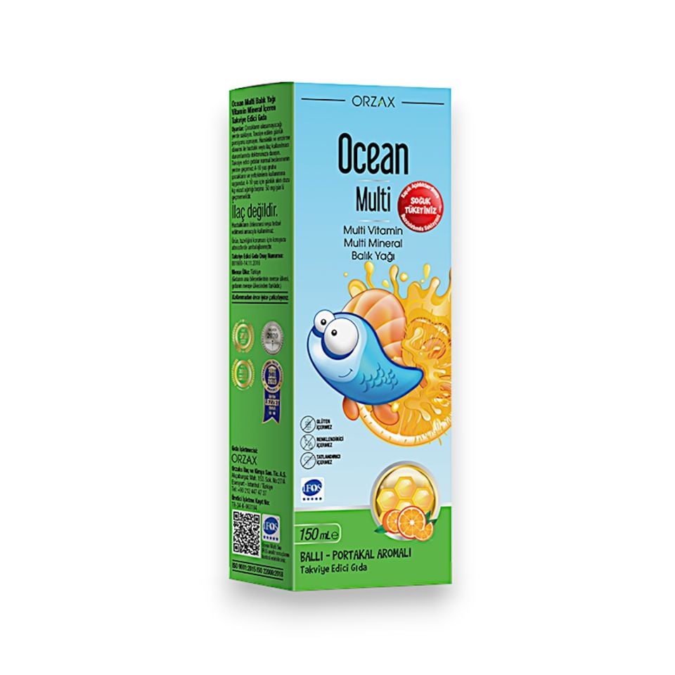 Ocean Multivitamin ve Balık Yağı Şurubu 150 mL