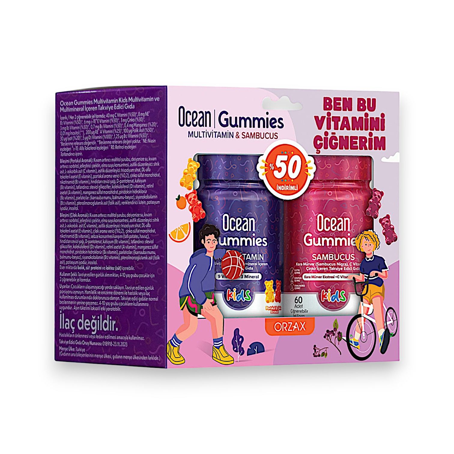 Ocean Gummies Multivitamin Kids + Sambucus Kids İndirimli Kofre