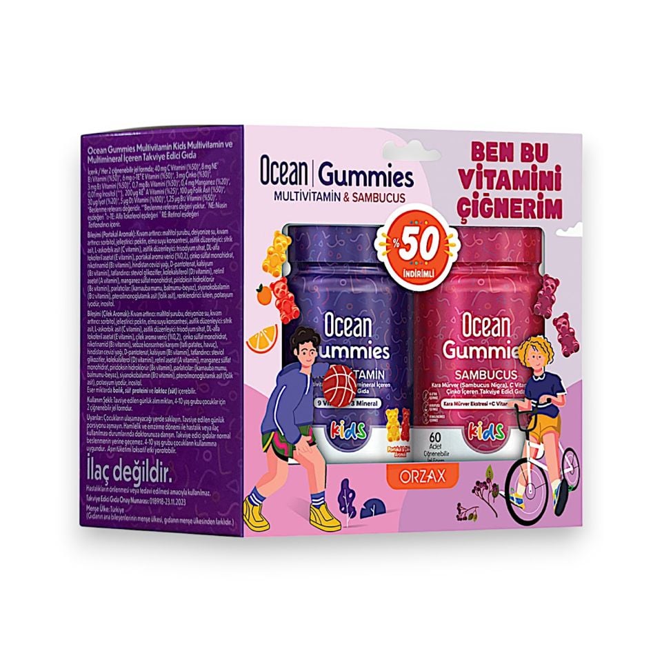Ocean Gummies Multivitamin Kids + Sambucus Kids İndirimli Kofre