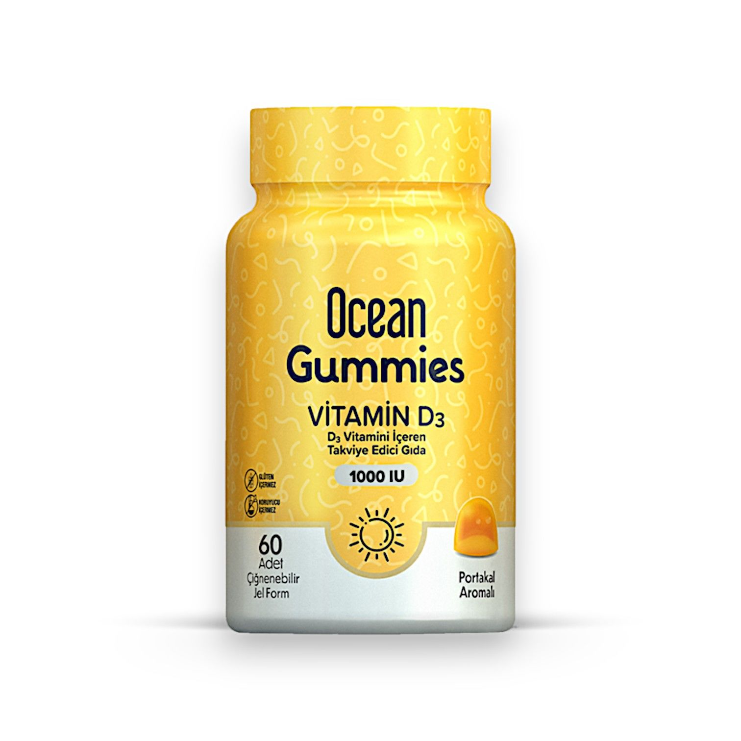 Ocean Gummies Vitamin D3 1000 IU 60 Çiğnenebilir Jel Form