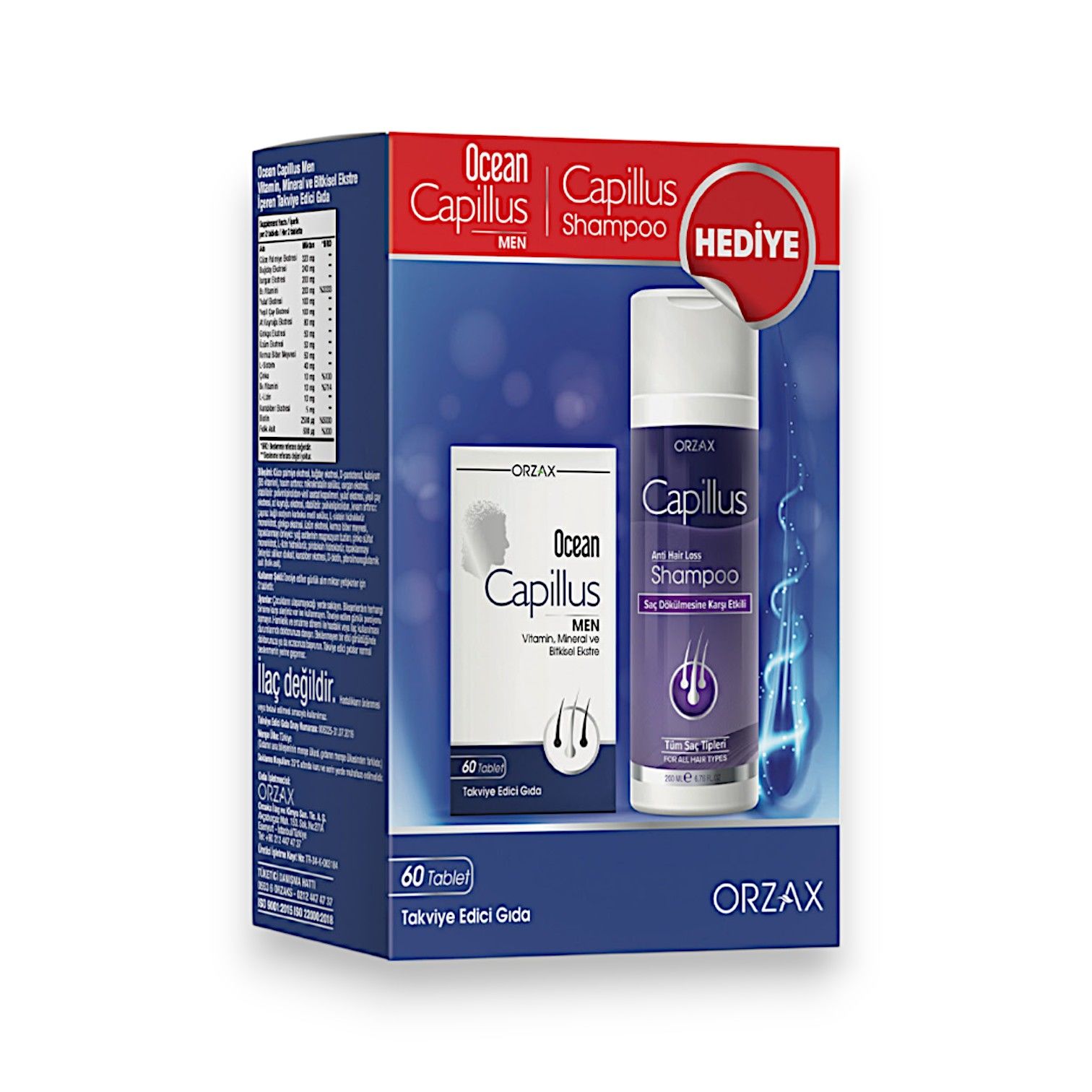 Ocean Capillus Men 60 Tablet + Capillus Şampuan 200 ml Hediyeli