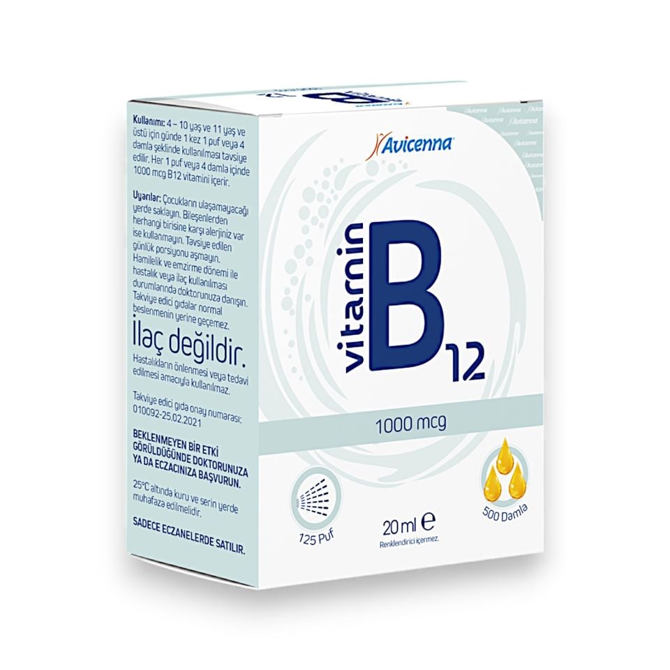 Avicenna Vitamin B12 Sprey 1000 mcg 20 ml