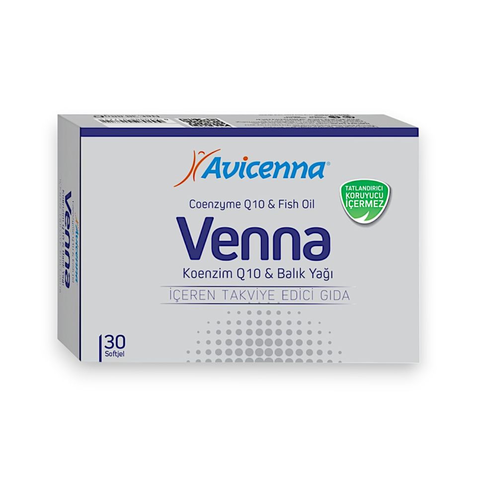 Avicenna Venna Koenzim Q10 & Balık Yağı 30 Yumuşak Kapsül