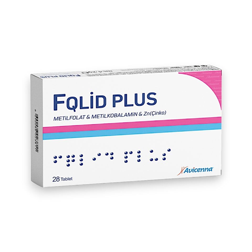 Avicenna Fqlid Plus Metilfolat - Metilkobalamin - Çinko İçeren 28 Tablet